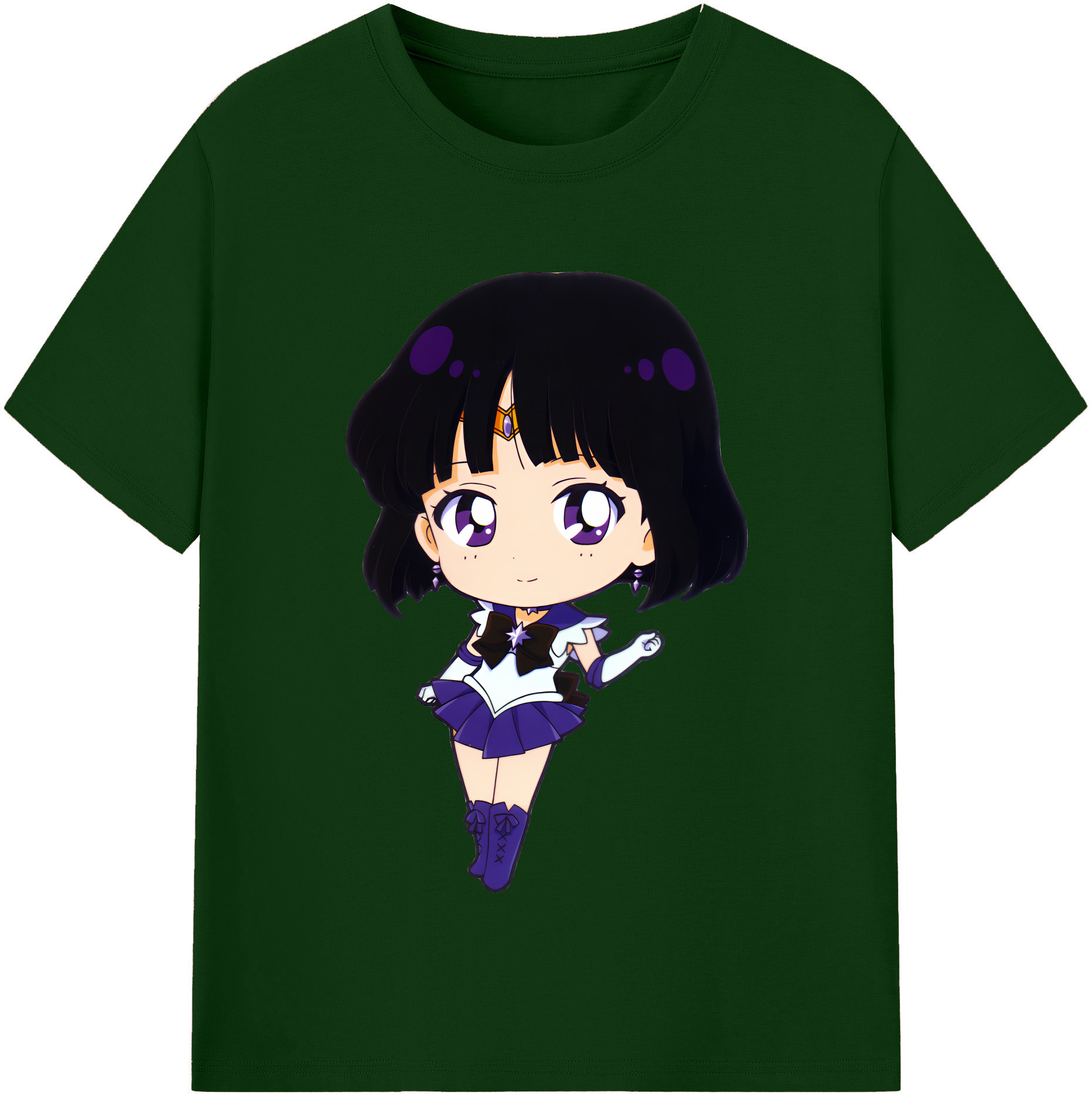 （画像用） 美少女戦士セーラームーン 土萠ほたる Sailor Moon Tomoe Hotaru （セーラーサターン；Sailor Saturn） 綿100％半袖Tシャツ（フロントプリント）